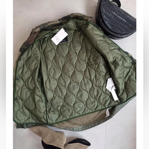 ๐๐ ZARA ๐๐ bloggers double layer camo jacket with vest. NWT size XS - Picture 7 of 7